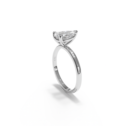 1.04 Karat Damla Tektaş Laboratuvar Pırlanta Yüzük