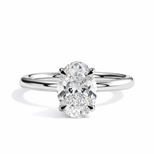 1.09 Karat Oval Tektaş Laboratuvar Pırlanta Yüzük